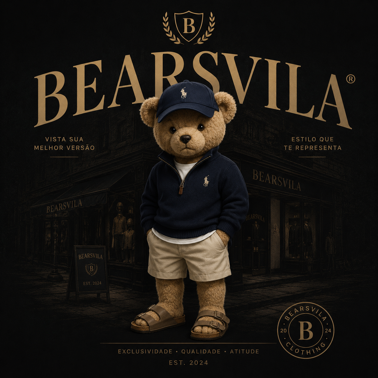 Pôster oficial Bearsvila — o urso da Maison